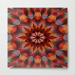 Starfire Mandala Metal Print | Digital, Redandorange, Ovalmandala, Redmandala, Deeztagsoc6, Abstractpattern, Red, Pointed, Awesomepalette, Orange 