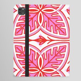 Pink and White Modern Tropical Leaves iPad Folio Case
