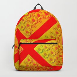  GOLDEN FLOWER GARDEN RED PATTERN ART  Backpack