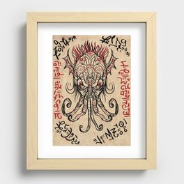 Necronomicon book page art Recessed Framed Print