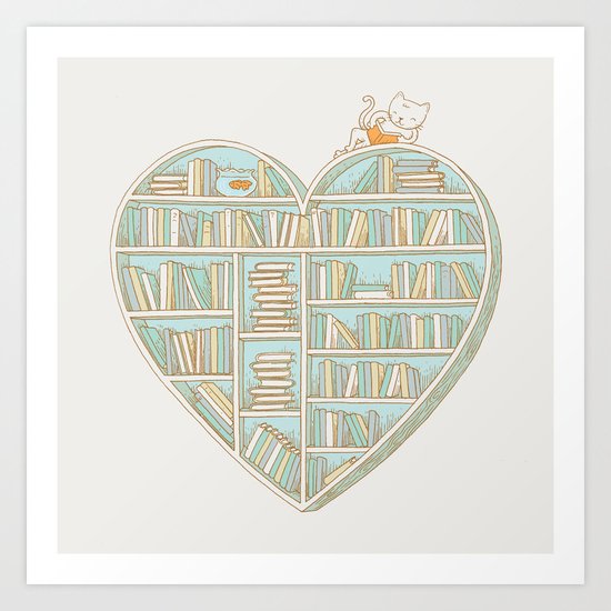I Heart Books Art Print