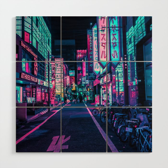 A Neon Wonderland called Tokyo Wood Wall Art