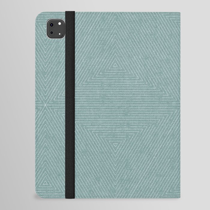 boho triangle stripes - dusty blue iPad Folio Case