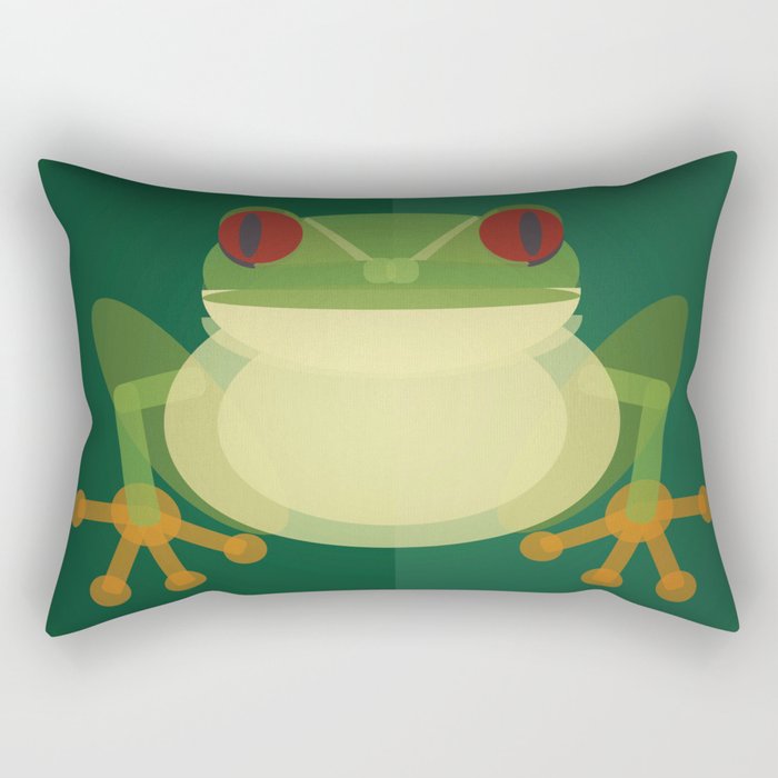 Mid Century Tree Frog Rectangular Pillow