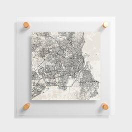 Copenhagen, Denmark - City Map Art Print - Black and White Floating Acrylic Print