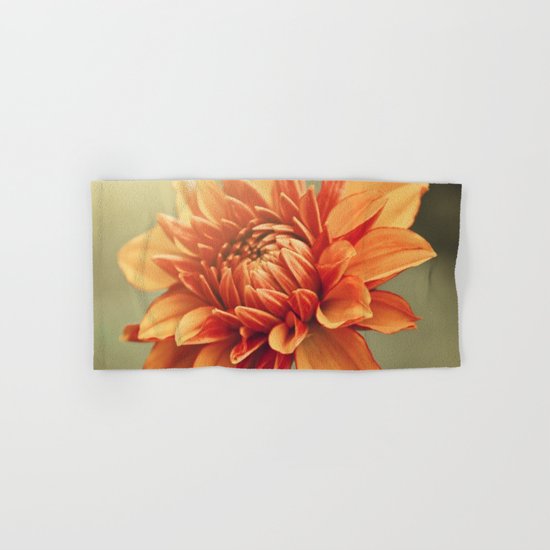 Orange Dahlia #2 * Garden Flowers Floral Blossom Nature Hand & Bath Towel