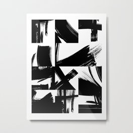 Abstract Painting, Brush Strokes Collage #635, Agnes Szafranska Metal Print | Modern, Black and White, Ink, Contemporary, Strokes, Brushstrokes, Abstract, Brush Strokes, Abstract Painting, Patchwork 