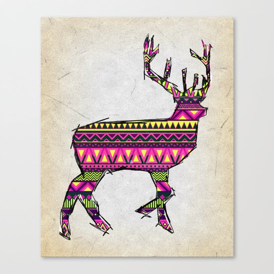 Deer Navajos pattern Canvas Print