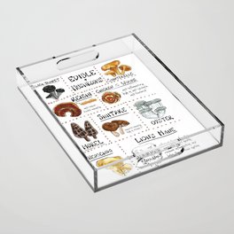 Edible Mushroom Chart Acrylic Tray