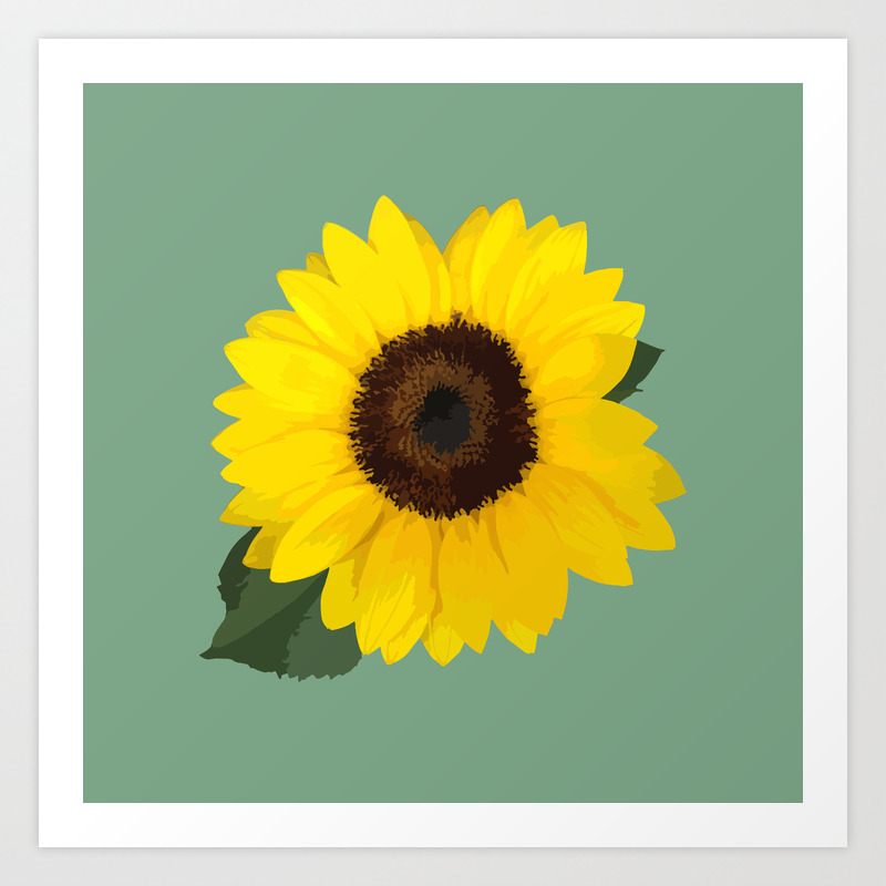 Simple Sunflower Art Print By Michaelalexander Society6