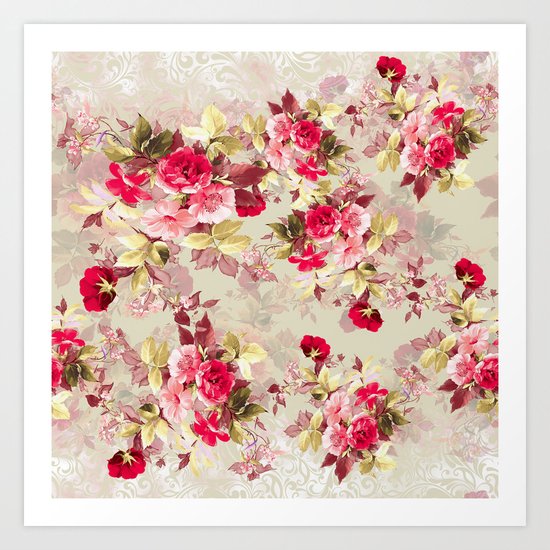 Vintage Roses Art Print