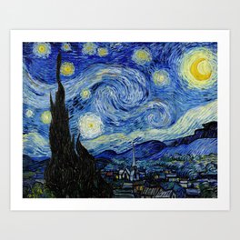 Starry Night by Vincent Van Gogh, 1889 Artwork for Wall Art, Prints, Posters, Tshirts, Men, Women, Kids Art Print