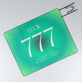 Angel Number 777 - Green - Numerology Picnic Blanket