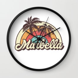 Marbella beach city Wall Clock