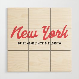 New York Sport GPS Wood Wall Art