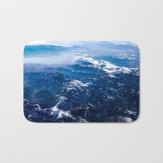 Mountains with snow winter nature Bath Mat