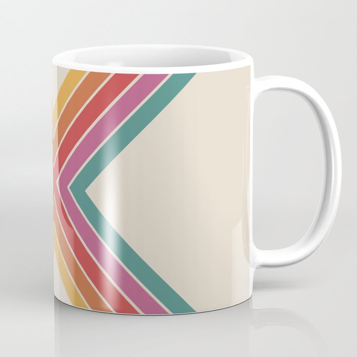 Mahana - Classic 70s Style Retro Stripes Star Coffee Mug