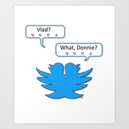 Double-headed Twitter Art Print