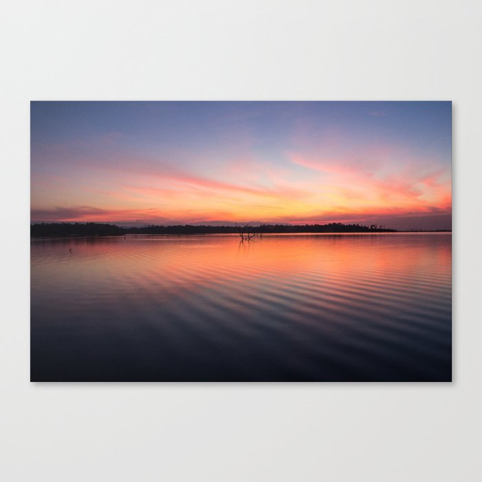 Beautiful lake at summer sunset Canvas Print