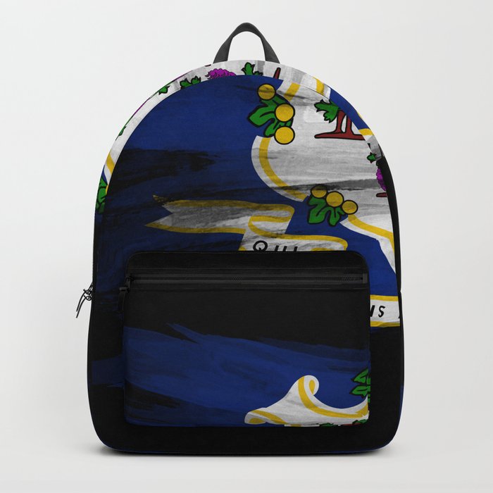 Connecticut state flag brush stroke, Connecticut flag background Backpack
