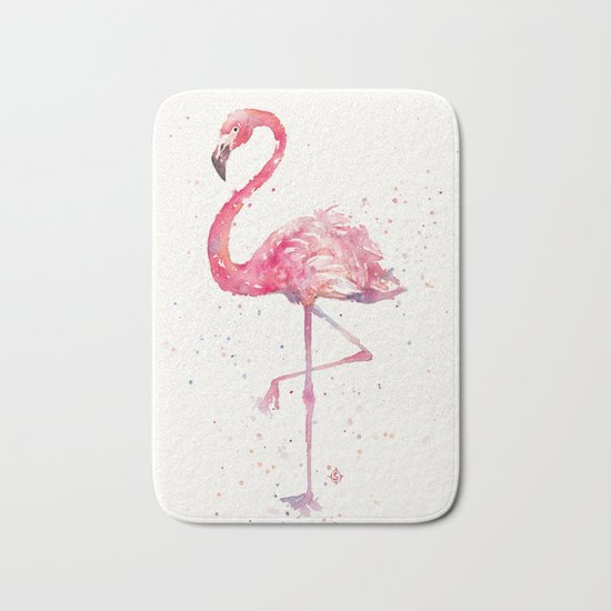 A Flamingos Fancy Bath Mat