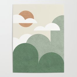 Mountains and Clouds Poster