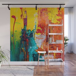 Mid Century Colorful Abstract Wall Mural
