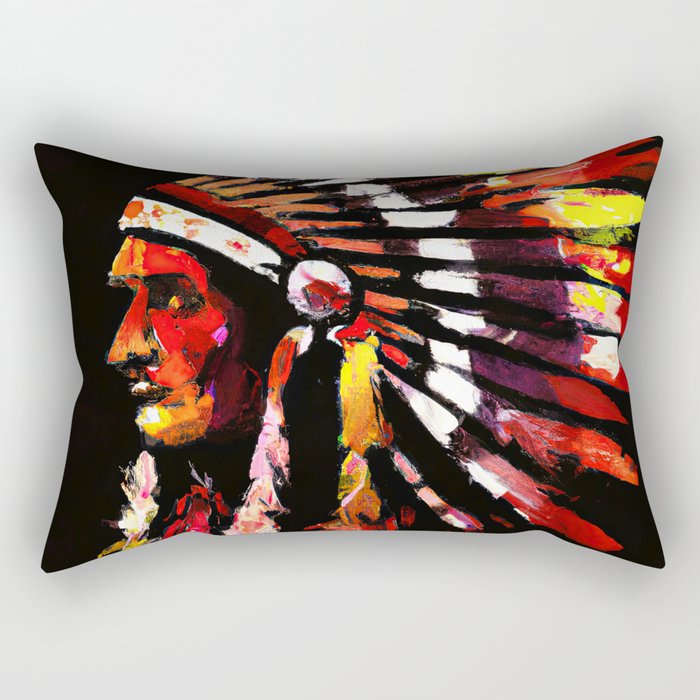 Native American Chief Rectangular Pillow