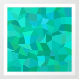 Mint Green Summer Triangle And Rectangle Shape Surface Art Print
