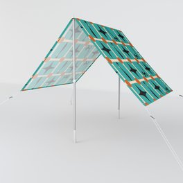 Mid-Century Modern Checkered Tiles Cats and Starburst Sun Shade