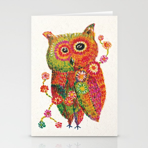 owl-oil painting Stationery Cards