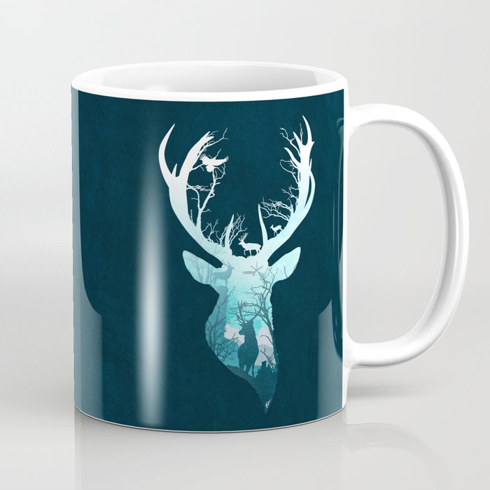 Deer Blue Winter Coffee Mug