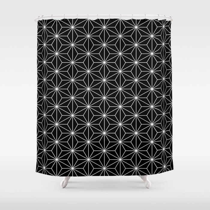 Hemp seed pattern in black-and-white Shower Curtain