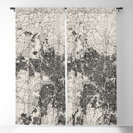Sydney City Map - Australia Black & White Map Blackout Curtain