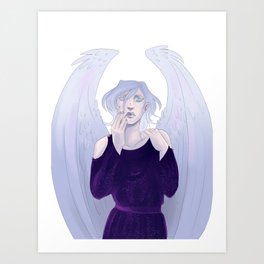 Angel of death Art Print | Death, Digital, Illustration, Universe, Wings, Curly, Starrysky, Chiton, Curlycomics, Painting 
