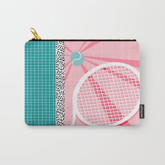 Boo Ya - tennis full court racquet palm springs resort sports vacation athlete pop art 1980s neon Carry-All Pouch