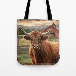 Highlander Cow Farm Decor Tote Bag