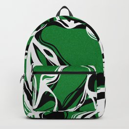 Green, Black and White Malachite Marble Backpack