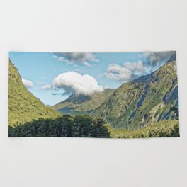 New Zealand Photography - River In Fiordland National Park Beach Towel