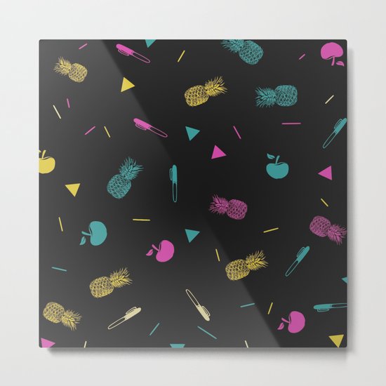 Pen Pineapple Apple Pen Metal Print