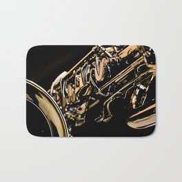 Musical Gold Bath Mat | Photo, Gold, Saxophone, Color, Woodwind, Band, Classical, Stylish, Style, Bronze 