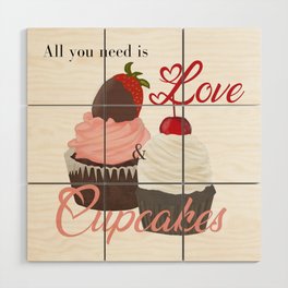 Cupcake Love Wood Wall Art