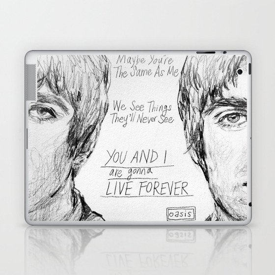 Noel and Liam (With Live Forever Lyrics) Laptop & iPad Skin