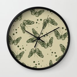 green butterfly Wall Clock