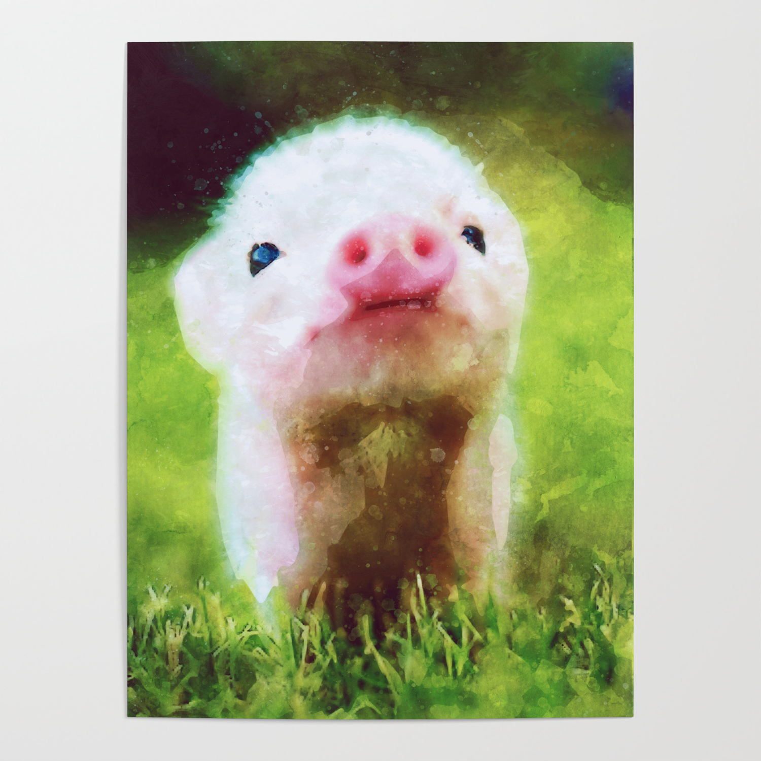 Cute Little Baby Pig Piglet Poster By Minimal Modern Art Society6