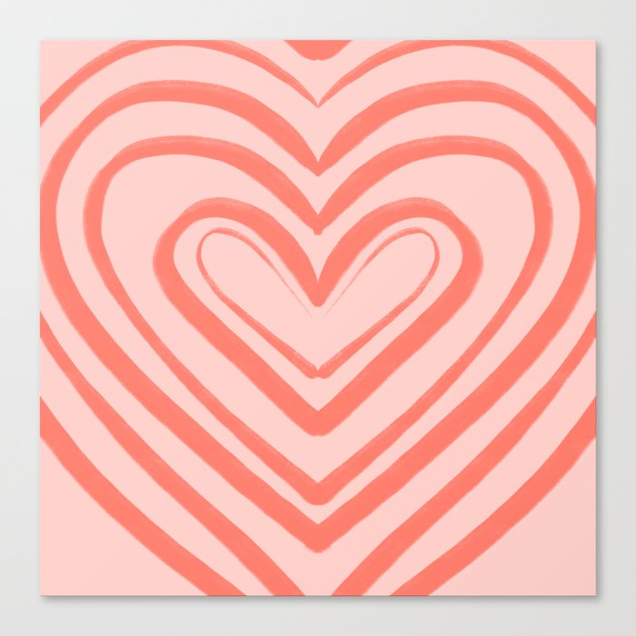 Peach Pastel Heart Canvas Print