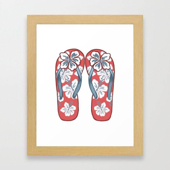 Flip Flops Framed Art Print