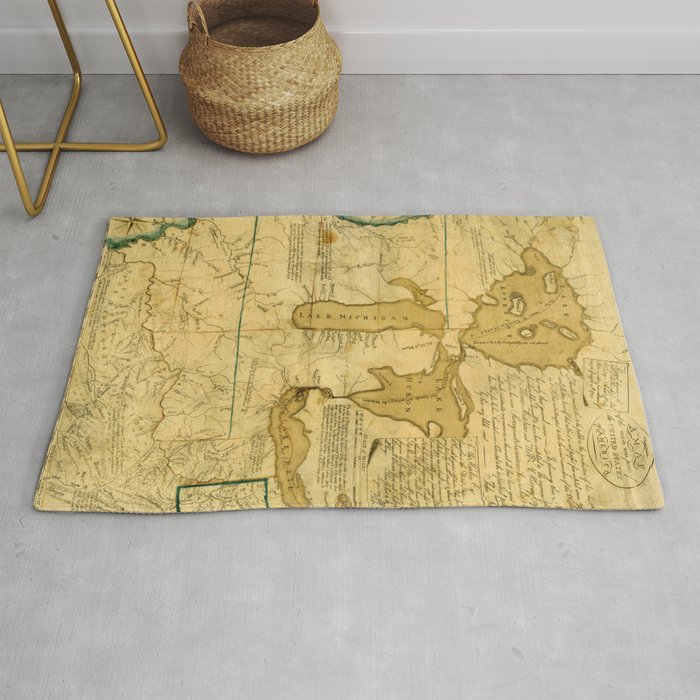 Map Of Great Lakes 1785 Rug