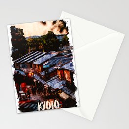 Kyoto Japan city watercolor Stationery Card