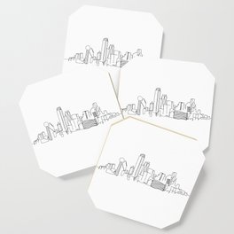 Dallas Skyline Drawing Coaster